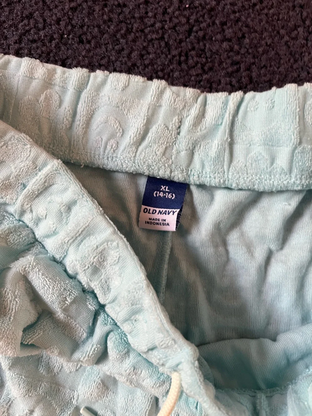 Old Navy Light Blue Terry Cloth Lounge Shorts with Drawstring